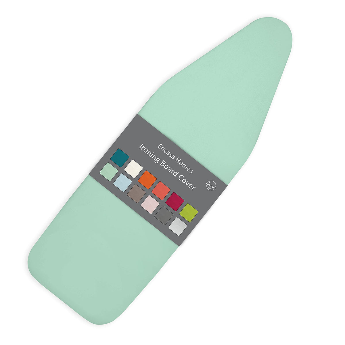 Encasa Homes Ironing Board Cover with 4mm Extra Thick Felt Pad for Steam Press - Mint Green - (Fits Standard Large Boards of 125 x 39 cm) Heat Reflective, Protective, Scorch Resistant