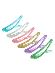 Melbees by Yellow Chimes 12 Pcs Glittering Hair Clips for Kids Fancy Snap Hairpins Hair Accessories for Kids Girls