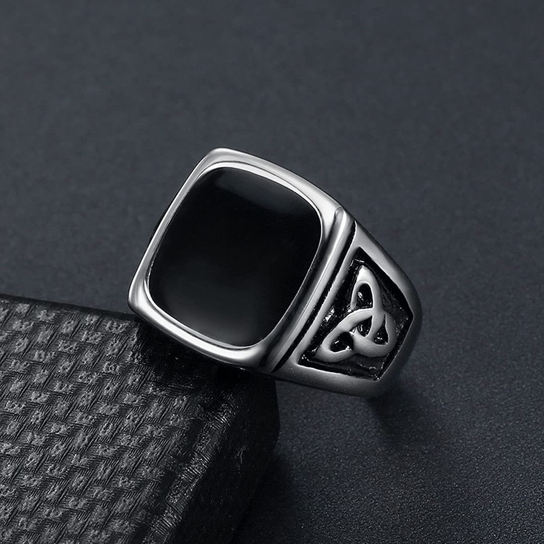 Yellow Chimes Rings for Men and Boys | Silver Ring for Men | Square Shaped Men's Ring | Stainless Steel Rings for Men | Accessories Jewellery for Men | Birthday and Anniversary Gift