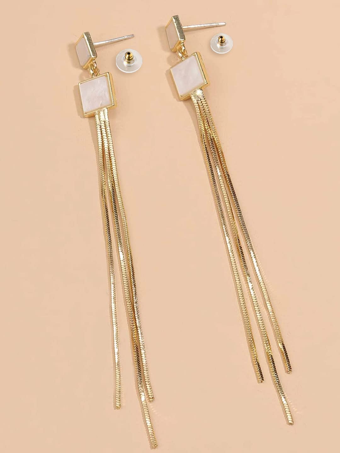 Dropship-Women's-Stylish-Pearl-Hook-Dangler-Hanging-Jhumki-Earrings-Golden -PID26941