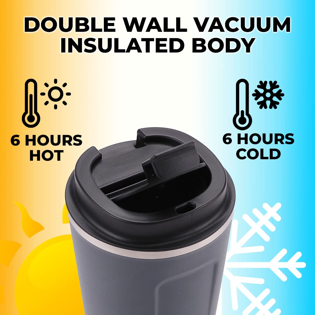 The Better Home Insulated Coffee Mug (380ml) | Double Wall Insulated Stainless Steel Coffee Mug | Hot and Cold Coffee Tumbler | Durable Coffee Mug with Lid for Home & Office | Blue