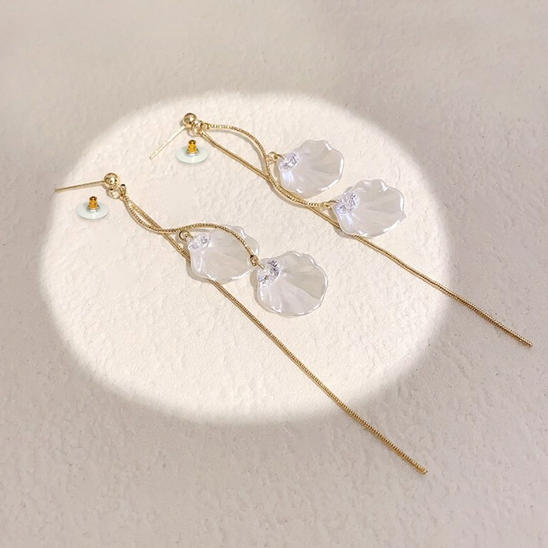 Imber drop earrings, Round cut, White, Mixed metal finish | Swarovski