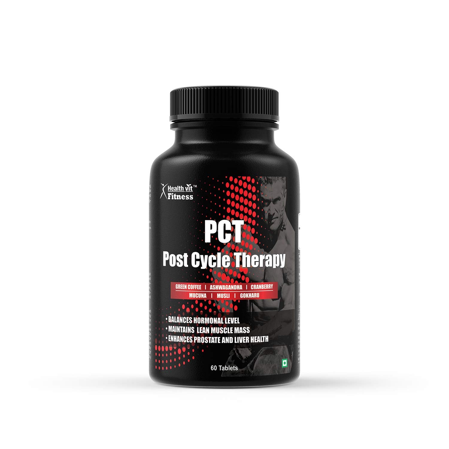 Healthvit Fitness PCT for Kidney Detox, Liver Detox & Testosterone Booster Post Cycle Therapy - 60 Tablets