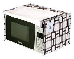 Kuber Industries Checkered Design PVC Microwave Oven Full Closure Cover for 20 Litre (Grey) CTKTC33271
