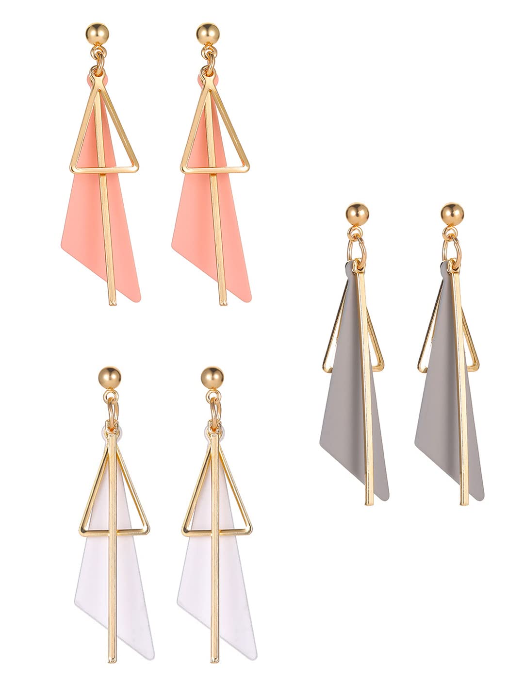 Yellow Chimes Earrings for Women and Girls Drop Earrings for Girls | Gold Tone Combo of 3 Pairs Drop Earrings | Birthday Gift for girls and women Anniversary Gift for Wife