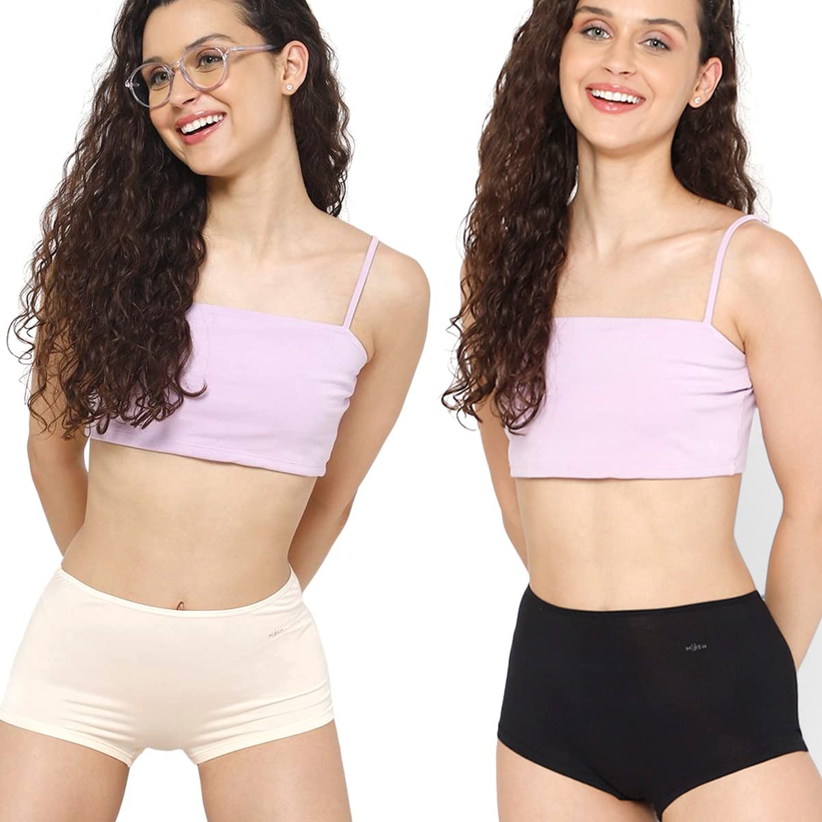 Mush Bamboo Boyshort Panties for Women | Ultra Soft Underwear | Breathable, Anti-Odor, Seamless & All Day Comfort Pack of 2