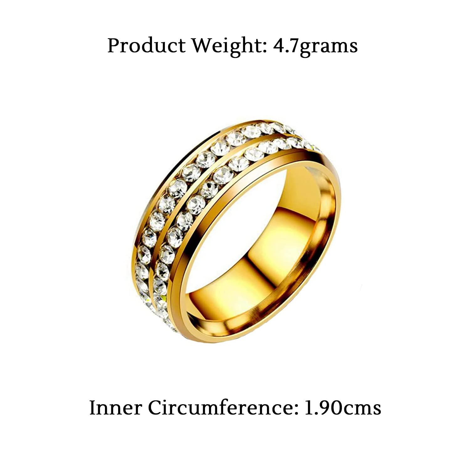 Yellow Chimes Rings for Men Stainless Steel Ring Red Crystal Carved –  YellowChimes