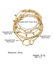 Yellow Chimes Combo Bracelets for Women 4 Pcs Chain & Links Gold Plated Multi Layered Bracelet Set for Women and Girls