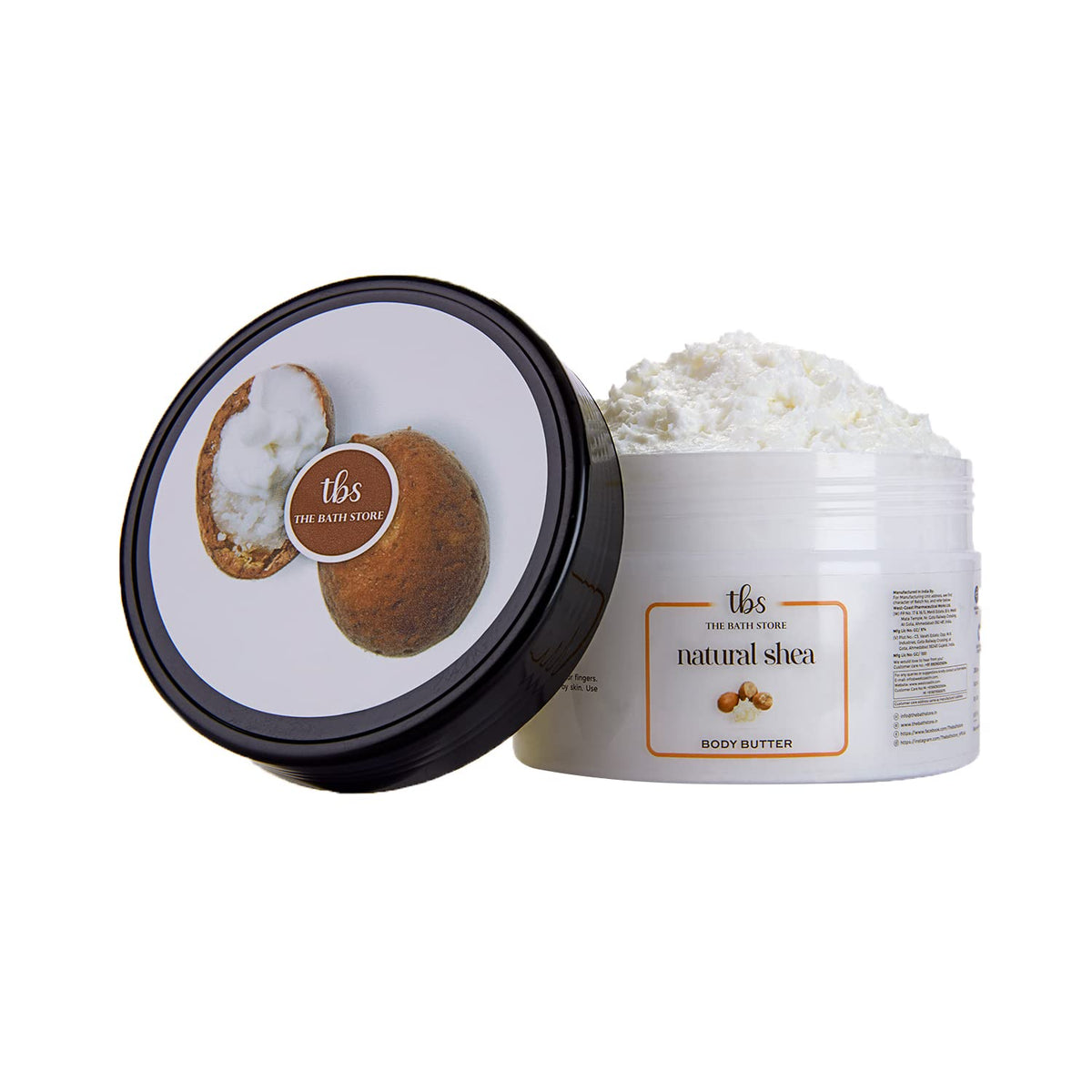 The Bath Store Natural Shea Body Butter Provides Hydration, Nourishment & Moisturization All Day, Non-Greasy Texture, For All Skin Type - 200gm