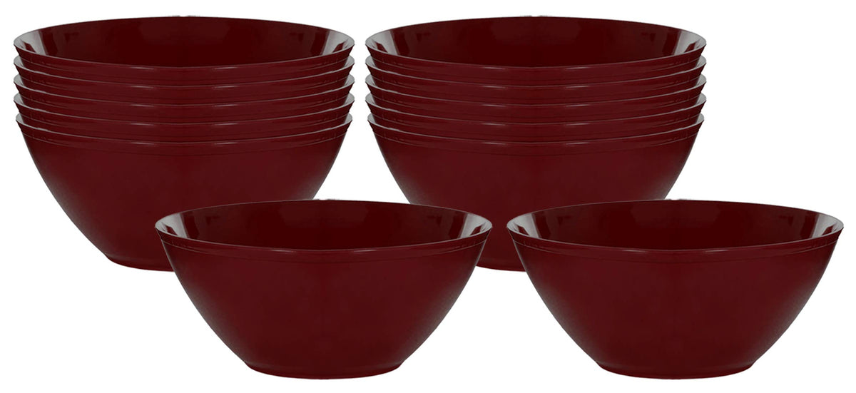 Kuber Industries Ceramic Soup Bowls, Plastic Bowls Set, Chip Resistant, Dishwasher & Microwave Safe for ,Rice,Soup,Pasta,Salad Bowls, 500 Ml (Set of 12) Brown-KUBMART15650