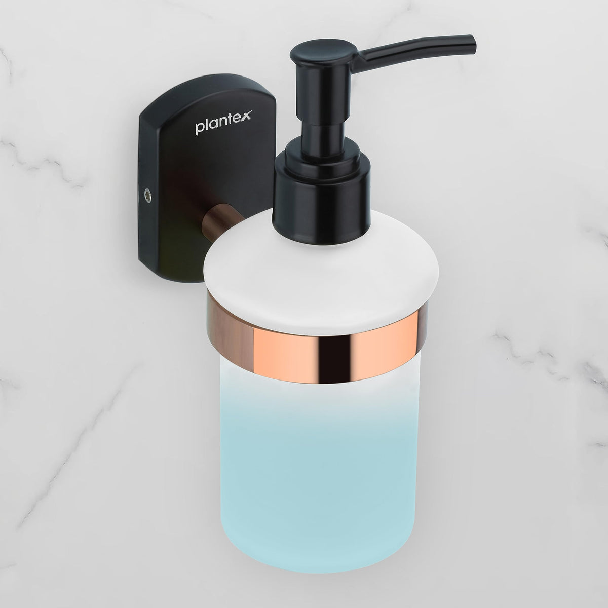 Plantex 304 Grade Stainless Steel Liquid 1 Ml Soap Dispenser/Shampoo Dispenser/Handwash Dispenser/Bathroom Accessories - Pack Of 1 (Parv-Rose Gold & Black)