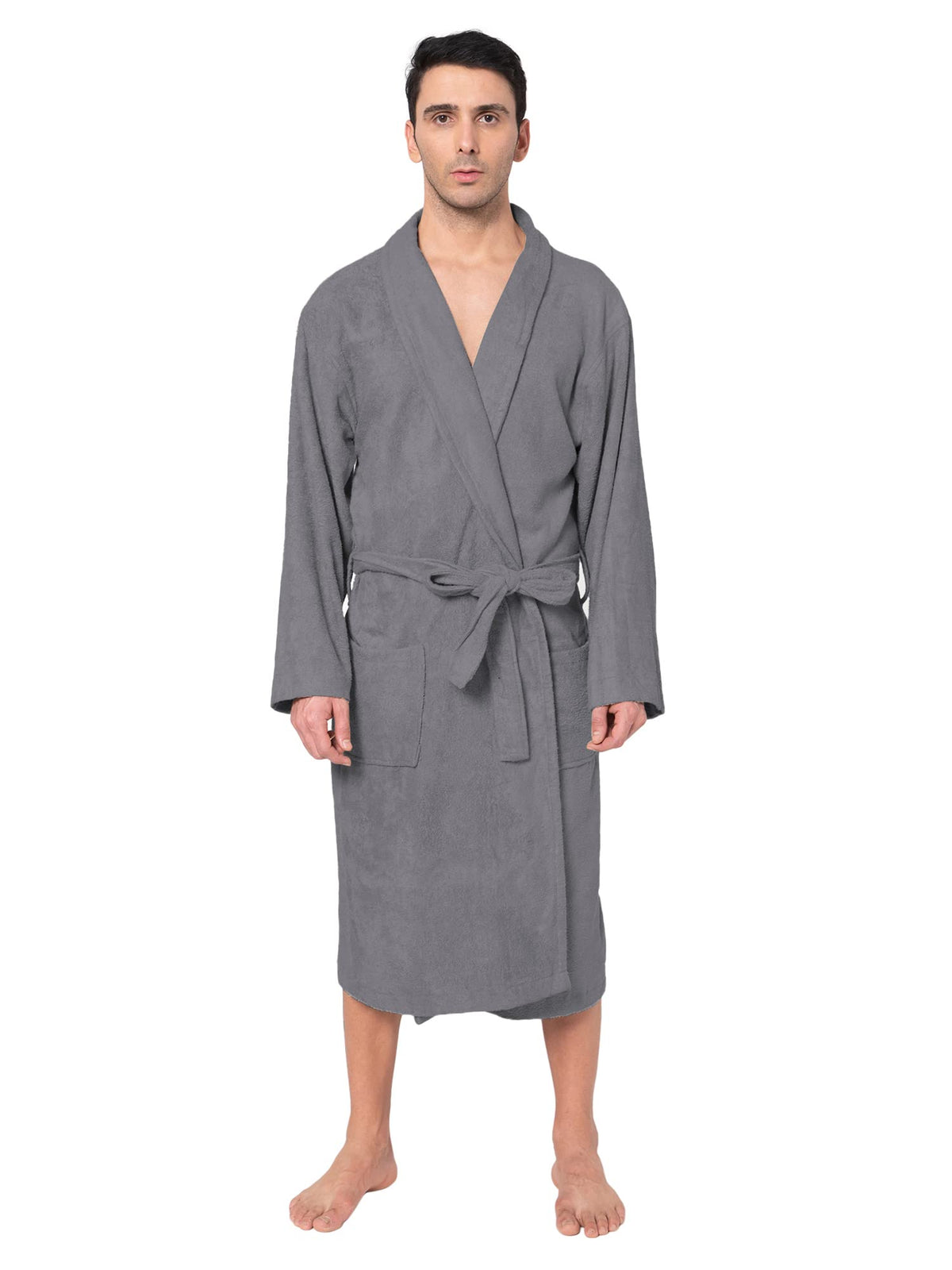 Mush 100% Bamboo Bathrobe for Men / Women (Unisex), S/M (1, Grey)