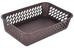 Kuber Industries Multiuses Super Tidy Plastic Tray/Basket/Organizer- Pack of 4 (Brown) -46KM0569
