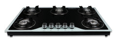 SunFlare Toughened Glass | Die Cast Alloy Tornado Burner | ISI Certified | Door Step Service Warranty | Hob Top Gas Stove 5 Burner