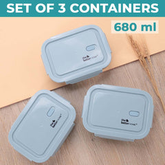 The Better Home Microwave Safe Office Two Compartment Lunch Box | Safety Lock Airtight Tiffin Box for Office, Men, Women (3Pcs - 1040ml)