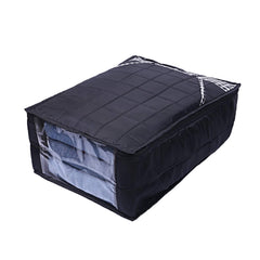 Kuber Industries Parachute Waterproof 4 Pieces Shirt and Trouser Cover Quilted/Wardrobe Organizer (Black) - CTKTC023229