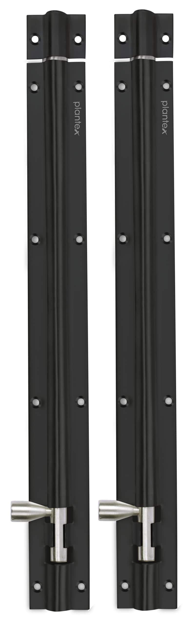 Plantex 12-inches Long Tower Bolt for Door/Windows/Wardrobe -Black (Pack of 2)