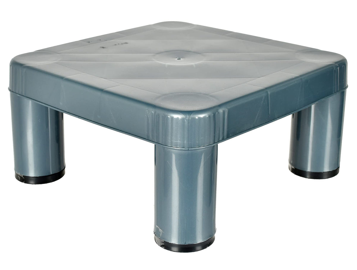 Kuber Industries Large Portable,Lightweight, Comfortable Square Plastic Seating Stool/Patla for Home, Bathroom, Kitchen (Grey)