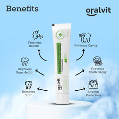 Oralvit Mouth Freshner Combo | Baking Soda Toothpaste & Total Care Mouthwash | For Dental Hygiene and Freshness - Mint  (100g, 300ml)