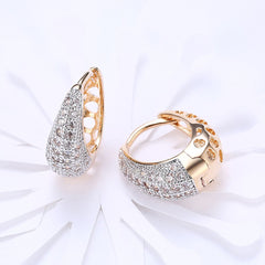Yellow Chimes Hoop Earrings for Women Crystals from Swarovski Gold Plated Hoop Earrings for Women and Girls