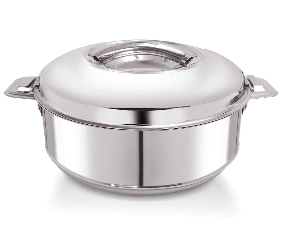 Kuber Industries Insulated Hot Pot Stainless Steel Casserole with Steel Lid, 3000ml, (Silver)