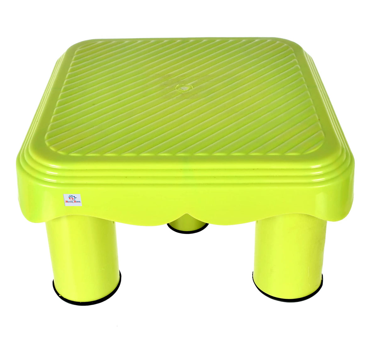 Heart Home Multipurposes Plastic Seating Stool/Patla (Yellow)