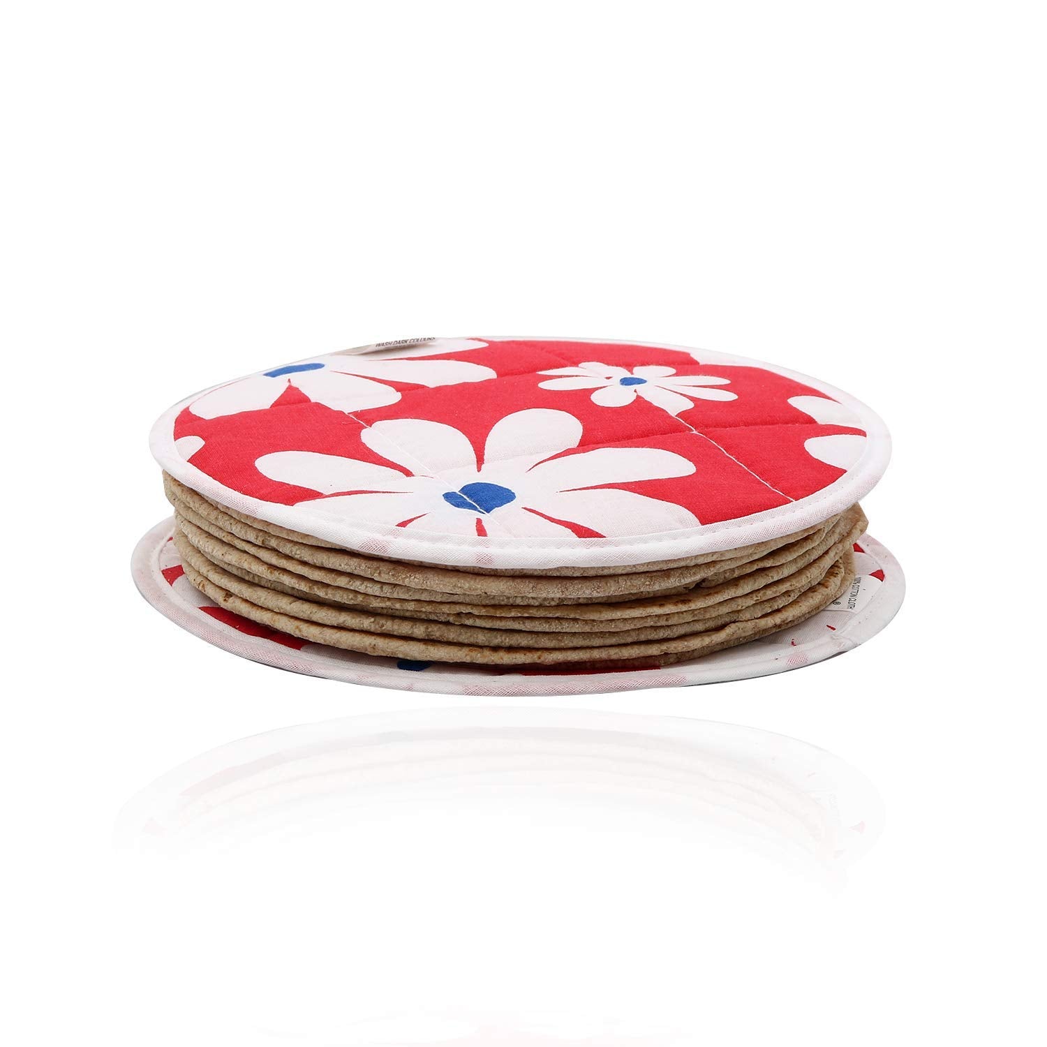 Kuber Industries Cotton 4 Pieces Roti Cover/Chapati Cover/Roti Rumals (Red & Purple) 2 Piece Top & 2 Piece Bottom-CTKTC032571