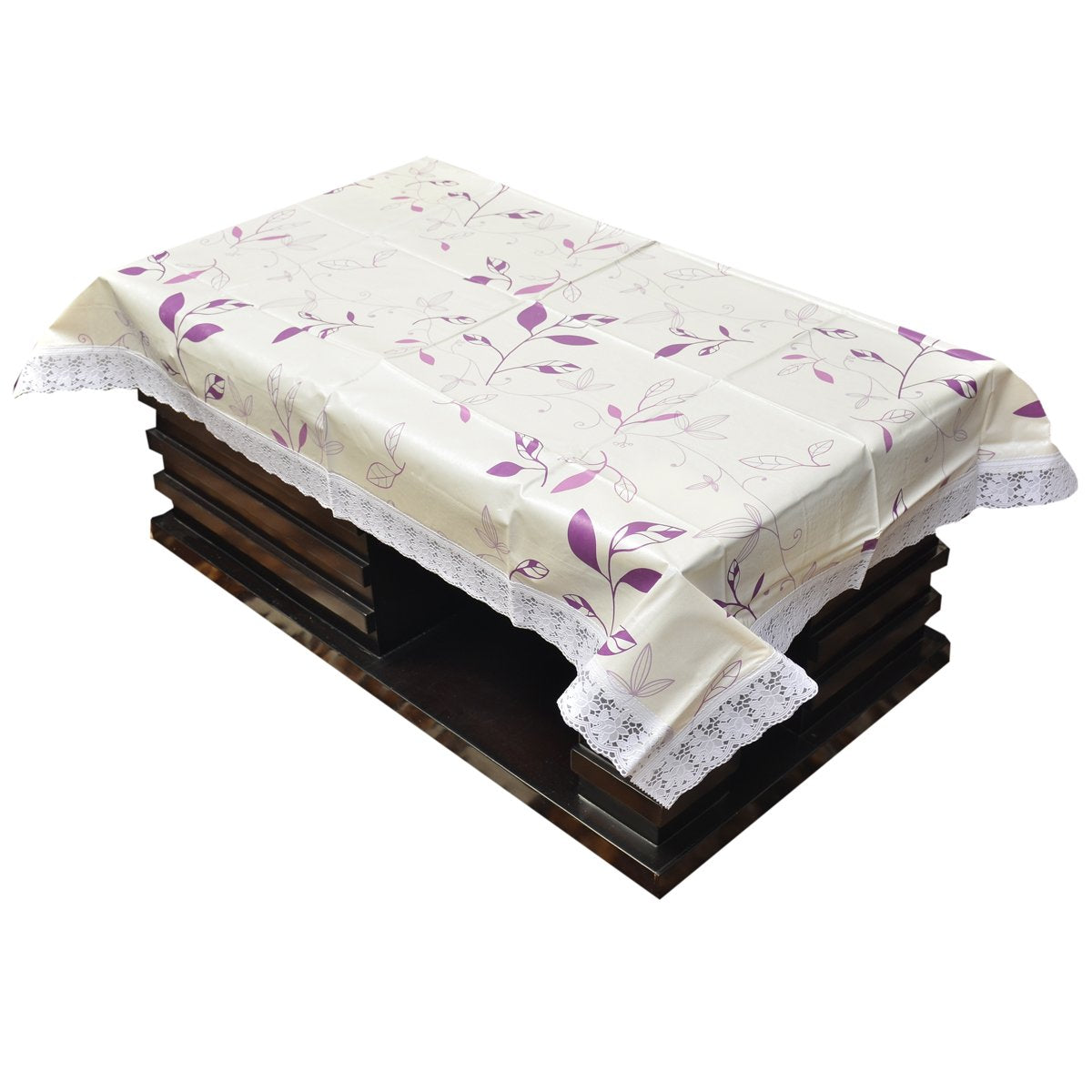 Kuber Industries PVC 4 Seater Centre Table Cover - Cream