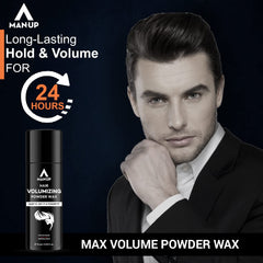 Man-Up Hair Volumizing Powder Wax For Men | Strong Hold With Matte Finish Hair Styling | All Natural Hair Styling Powder | For All Hair types - 10gm