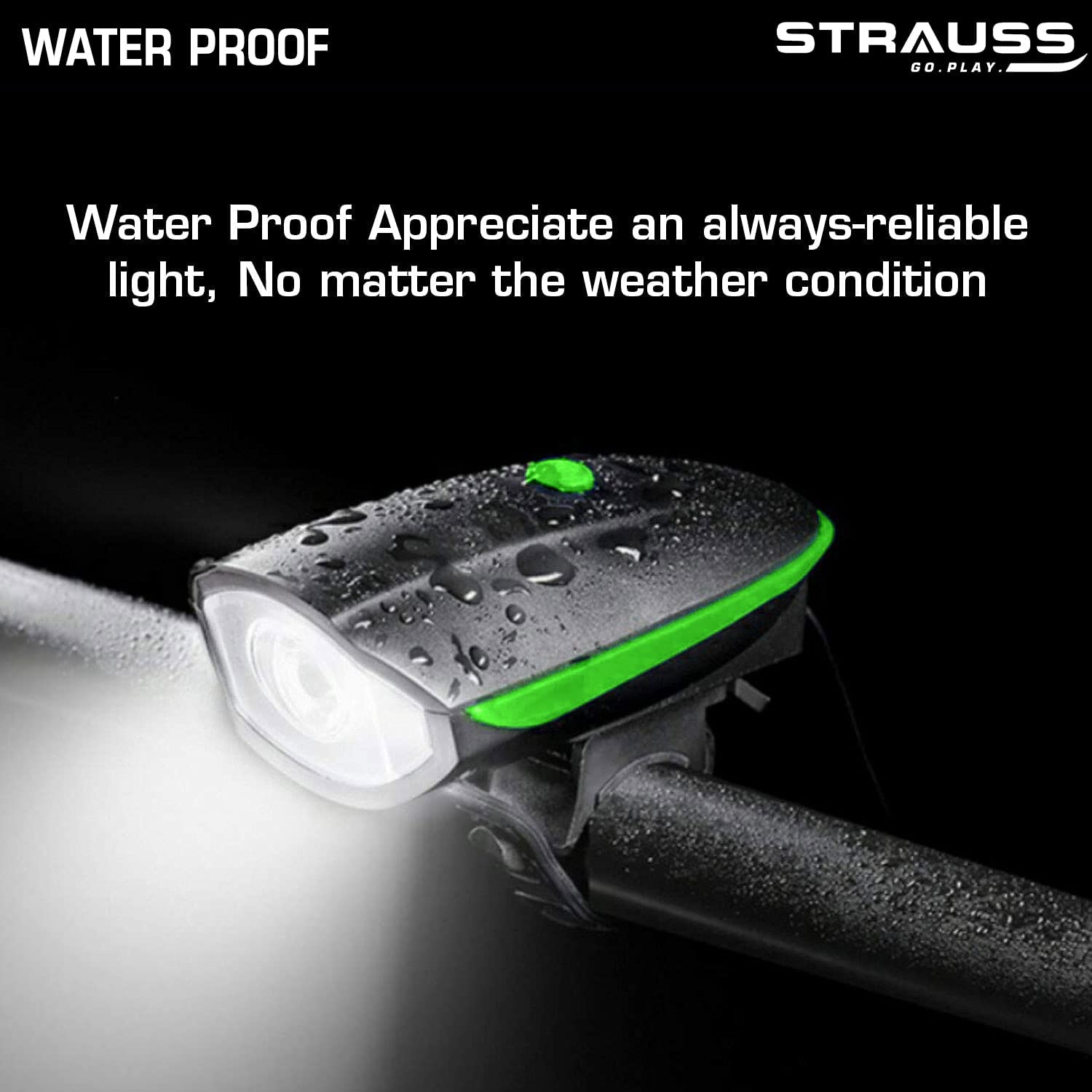 Strauss Rechargeable Bike Horn and Light Green GlobalBees Shop