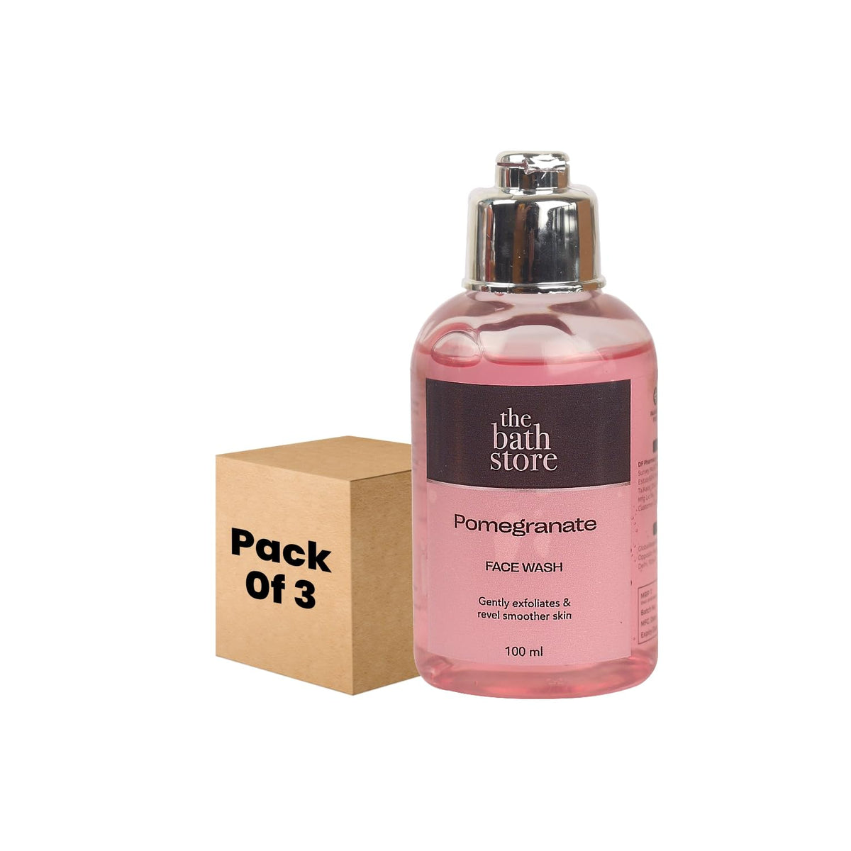 The Bath Store Pomegranate Face Wash - Gentle Exfoliation | Deep Cleansing - 100ml (Pack of 3)