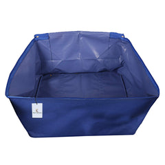 Kuber Industries Rexine 2 Pcs Jumbo Underbed Moisture Proof Storage Bag with Zipper Closure and Handle (Royal Blue) -CTKTC06603