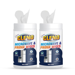 Cleno Microwave & Fridge Wet Wipes Removes Food & Grime Buildup, Quick Spot Cleaning for Microwave/Fridge/Shelves/Cooktops/Chrome/Electric Induction & Toaster - 50 Wipes (Pack of 2) (Ready to Use)