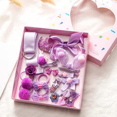 Melbees by Yellow Chimes Kids Hair Accessories for Girls Hair Accessories Combo Set Purple 18 Pcs Baby Girl's Hair Clips Set Cute Ponytail Holder Claw Clip Bow Clips For Girls Assortment Gift set for Kids Teens Toddlers