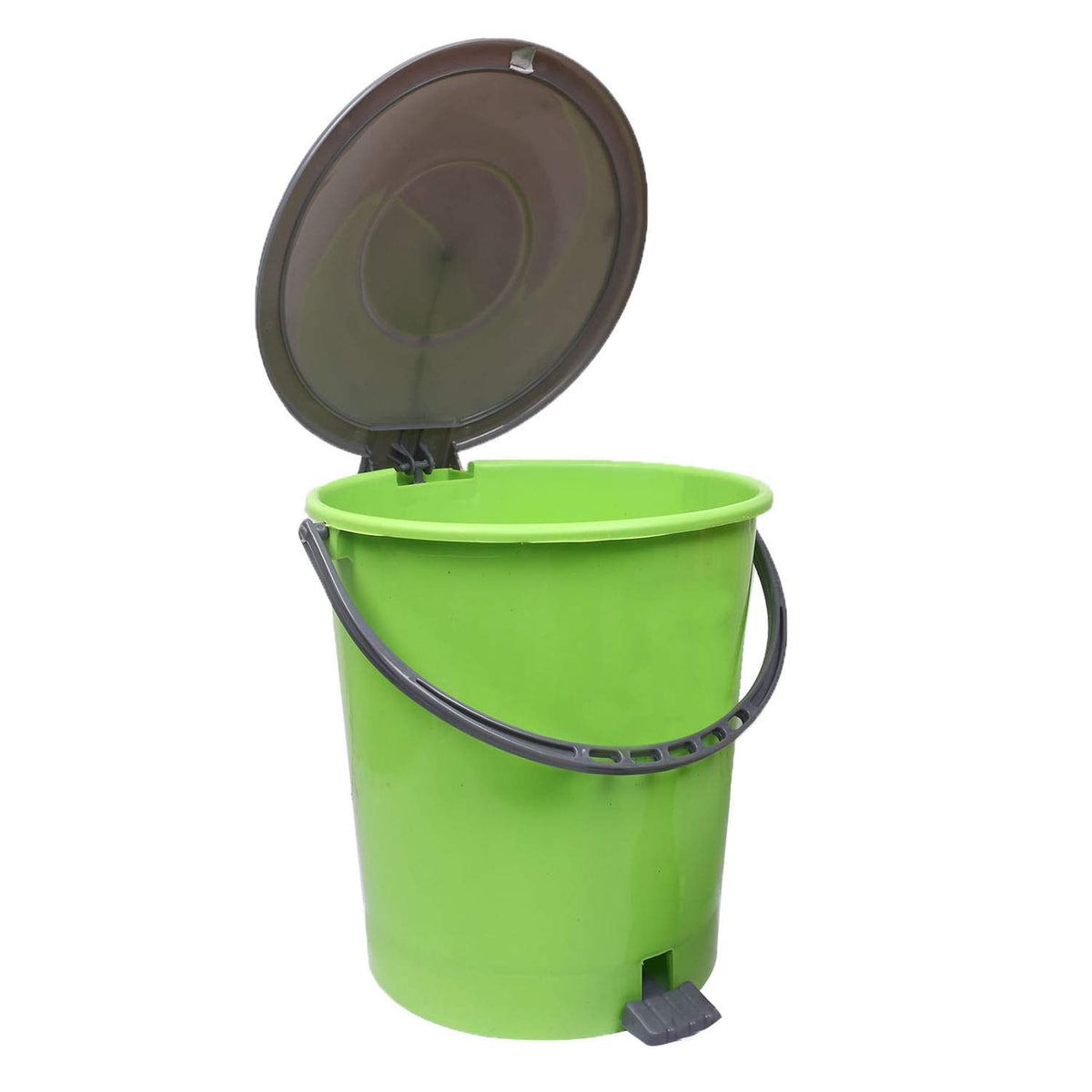 Kuber Industries Plastic Dustbin Garbage Bin with Handle, 10 Liters (Green & Grey) - CTKTC22825