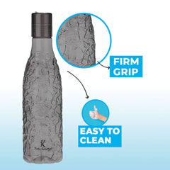 Urbane Home BPA-Free Plastic Water Bottle | Leak Proof, Firm Grip, 100% Food Grade Plastic Bottles | For Home, Office, School & Gym | Unbreakable, Freezer Proof, Fridge Water Bottle | Pack of 4|Black