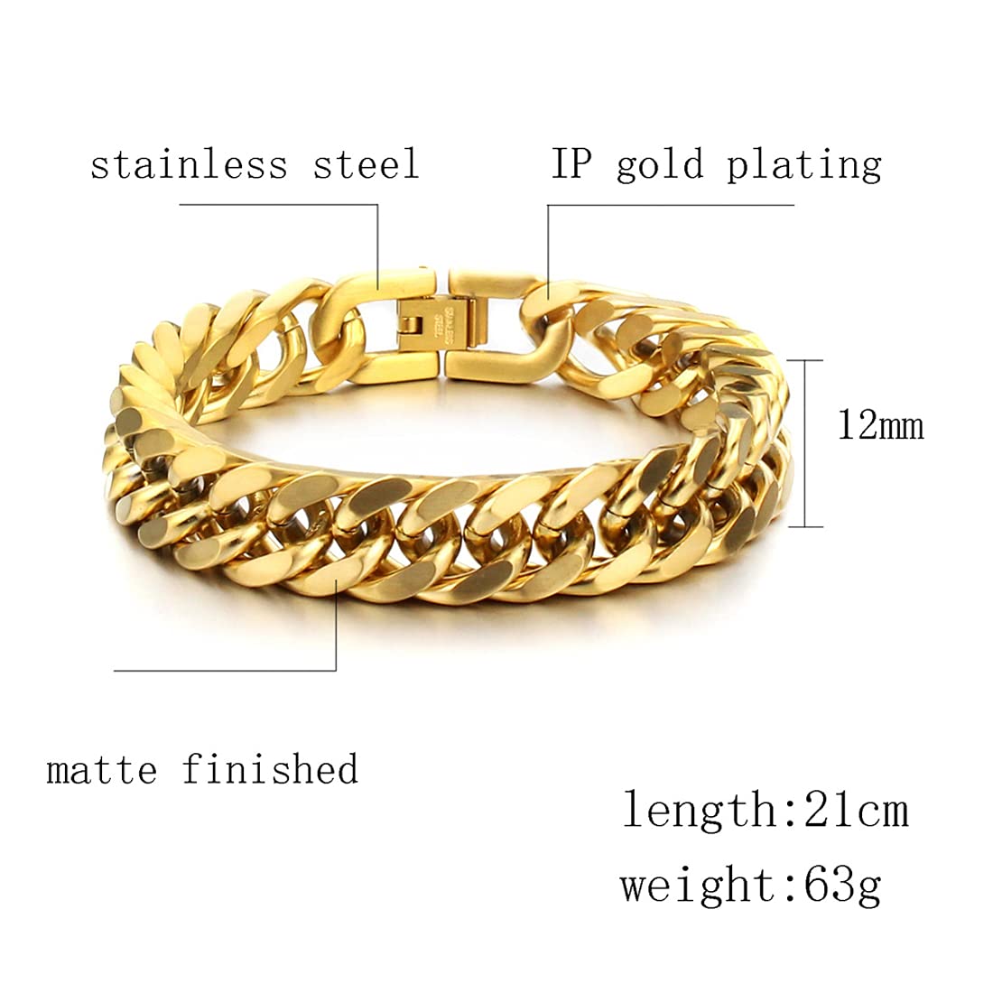 10k Gold Nugget Vintage Link Classic Bracelet Gift for Men Women | eBay