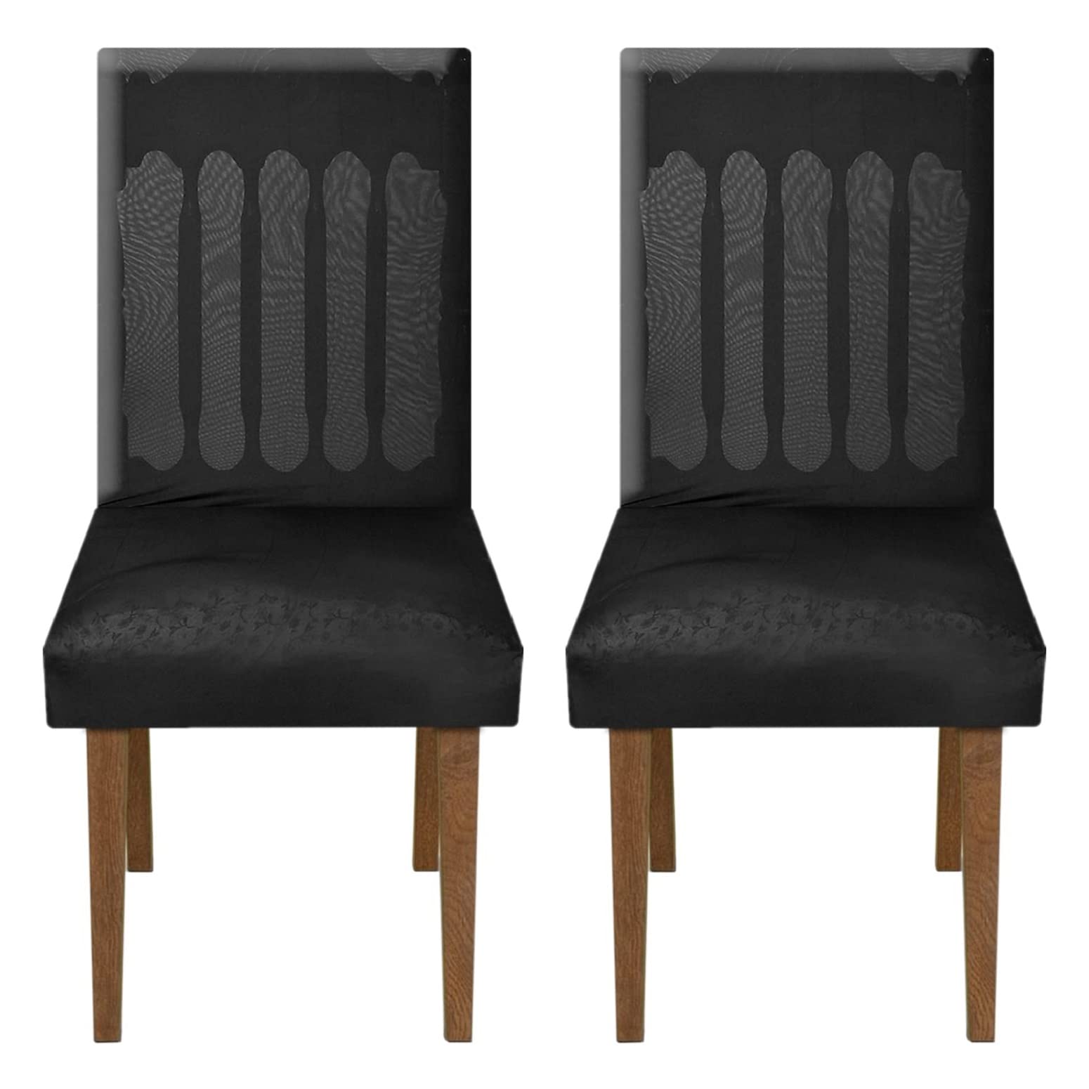 Kuber Industries Elastic Stretchable Polyster Chair Cover for Home, Office, Hotels, Wedding Banquet- Pack of 2 (Black)-50KM0969