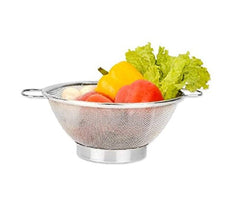 Kuber Industries Stainless Steel Double Mesh Fruits/Vegetable Basket Strainer Set of 1 Pc (Code-VB25),Silver,Standard,SFB25