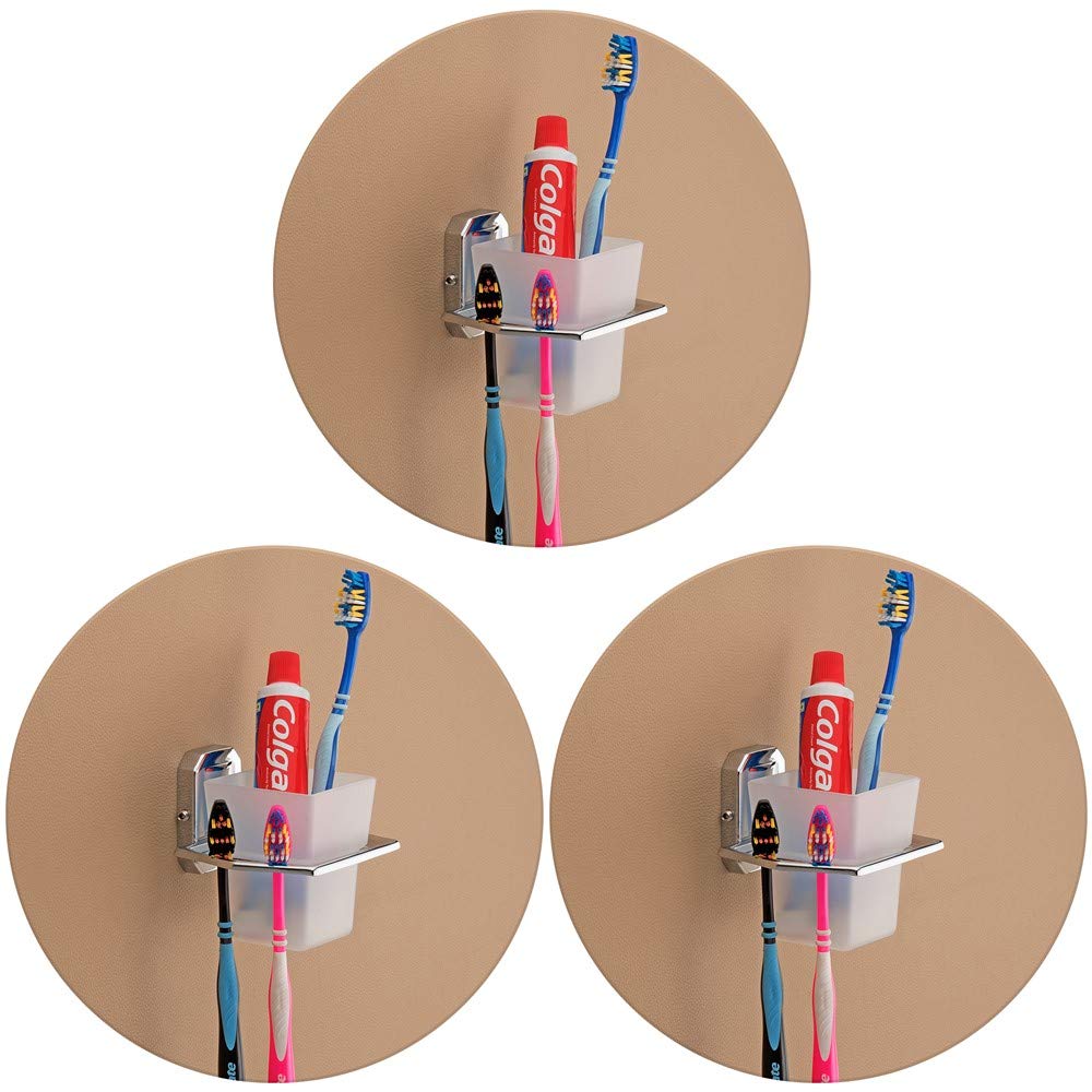 Plantex Platinum Stainless Steel 304 Grade Cute Tumbler Holder/Tooth Brush Holder/Bathroom Accessories(Chrome) - Pack of 3