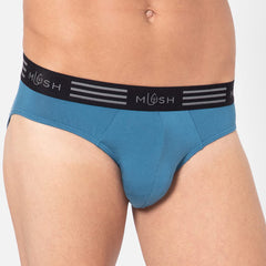 Mush Ultra Soft, Breathable, Feather Light Men's Bamboo Brief || Naturally Anti-Odor and Anti-Microbial Bamboo Innerwear (L, Blue)