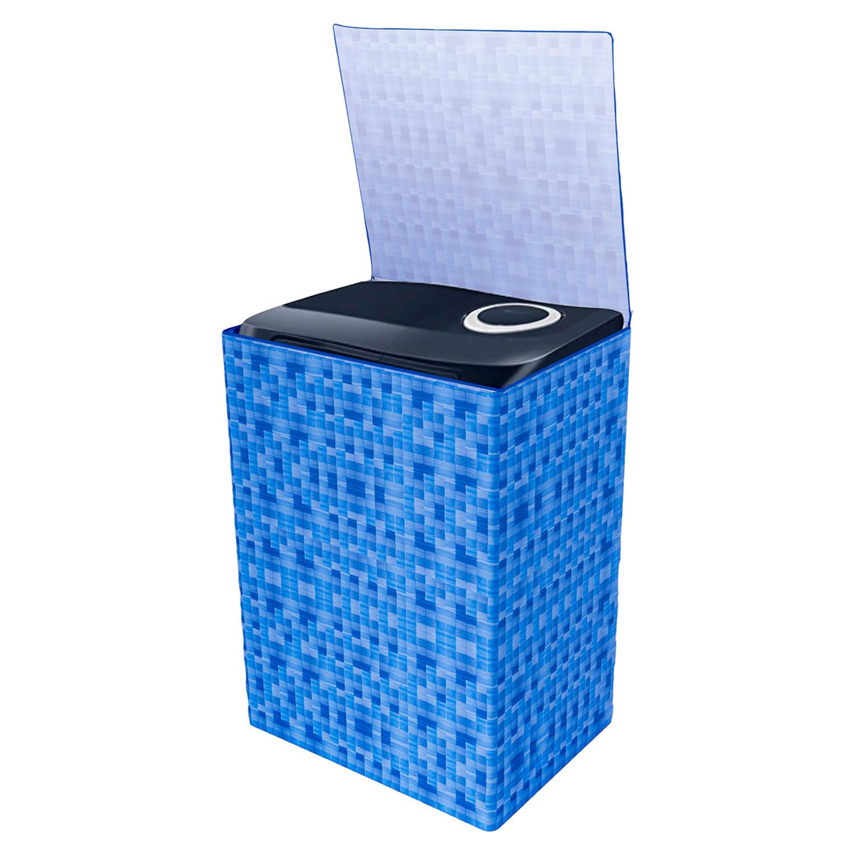Heart Home Washing Machine Cover | Shelf Check Washing Machine Cover | Soft PVC | Top Load Semi-Automatic Washing Machine Cover | Blue