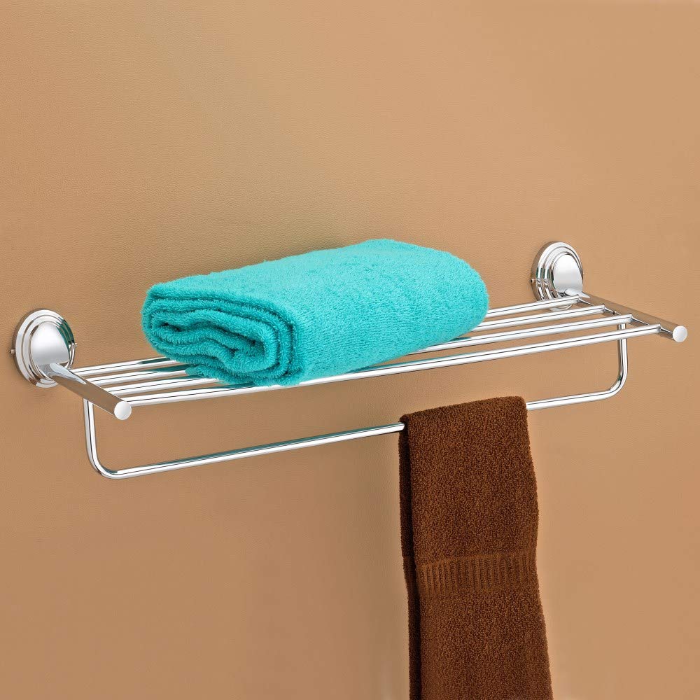 Plantex Cubic Stainless Steel 304 Grade Towel Rack Bathroom Accessories - 24 Inch - (Chrome)