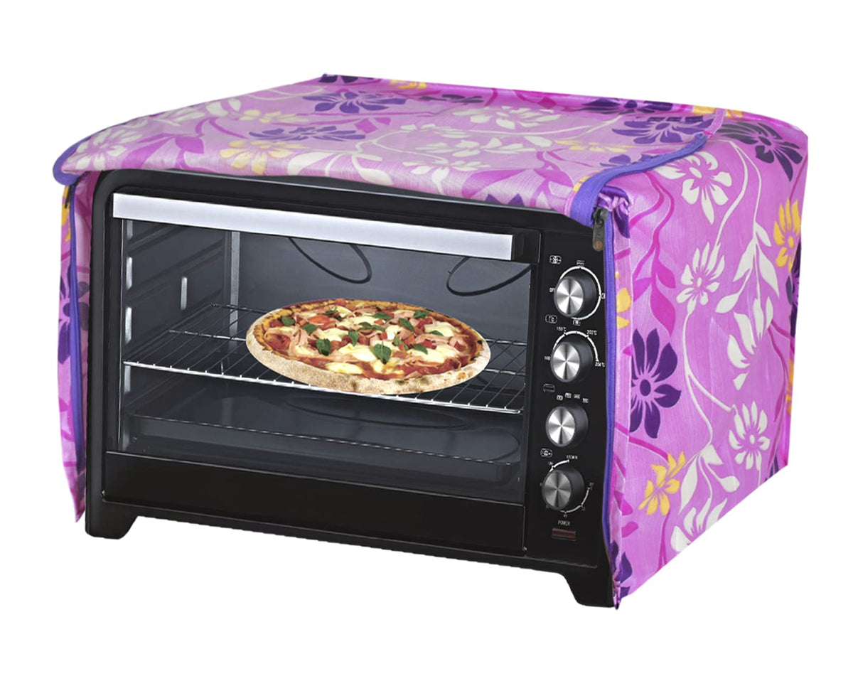 Kuber Industries Polyster Flower Printed Microwave Oven Cover,20 LTR. (Pink)-HS43KUBMART25905, Standard