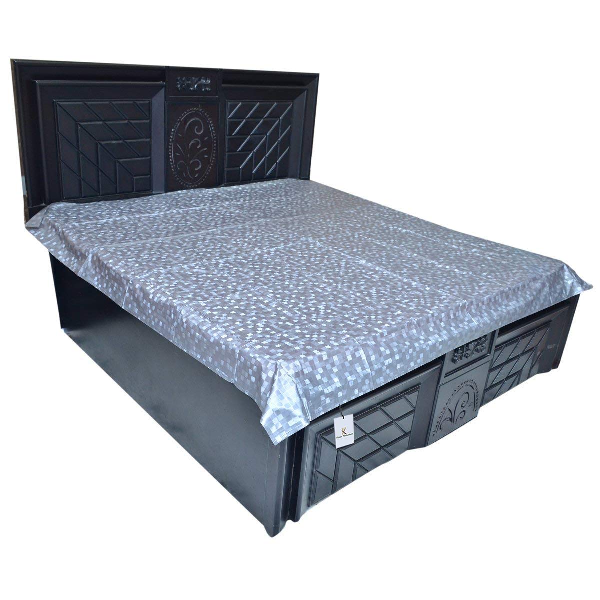 Kuber Industries PVC Double Bed Sheet, Grey, 6.5 * 6 Feet - Ctktc22301, Standard(Polyvinyl Chloride)
