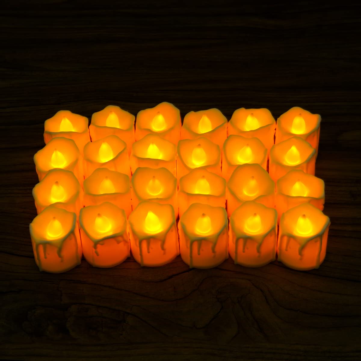 Homestic LED Candles for Home Decoration|Battey Operated|Flameless Yellow Light|Safe & Easy to Maintain|Diwali Lights for Home Decoration,Along with Other Festivities & Parties|Pack of 24,(White)