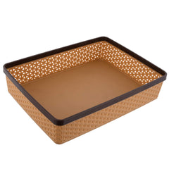 Kuber Industries Plastic Solitaire Stationary Office Tray, File Tray, Document Tray, Paper Tray A4 Documents/Papers/Letters/folders Holder Desk Organizer (Brown)-CTKTC043772