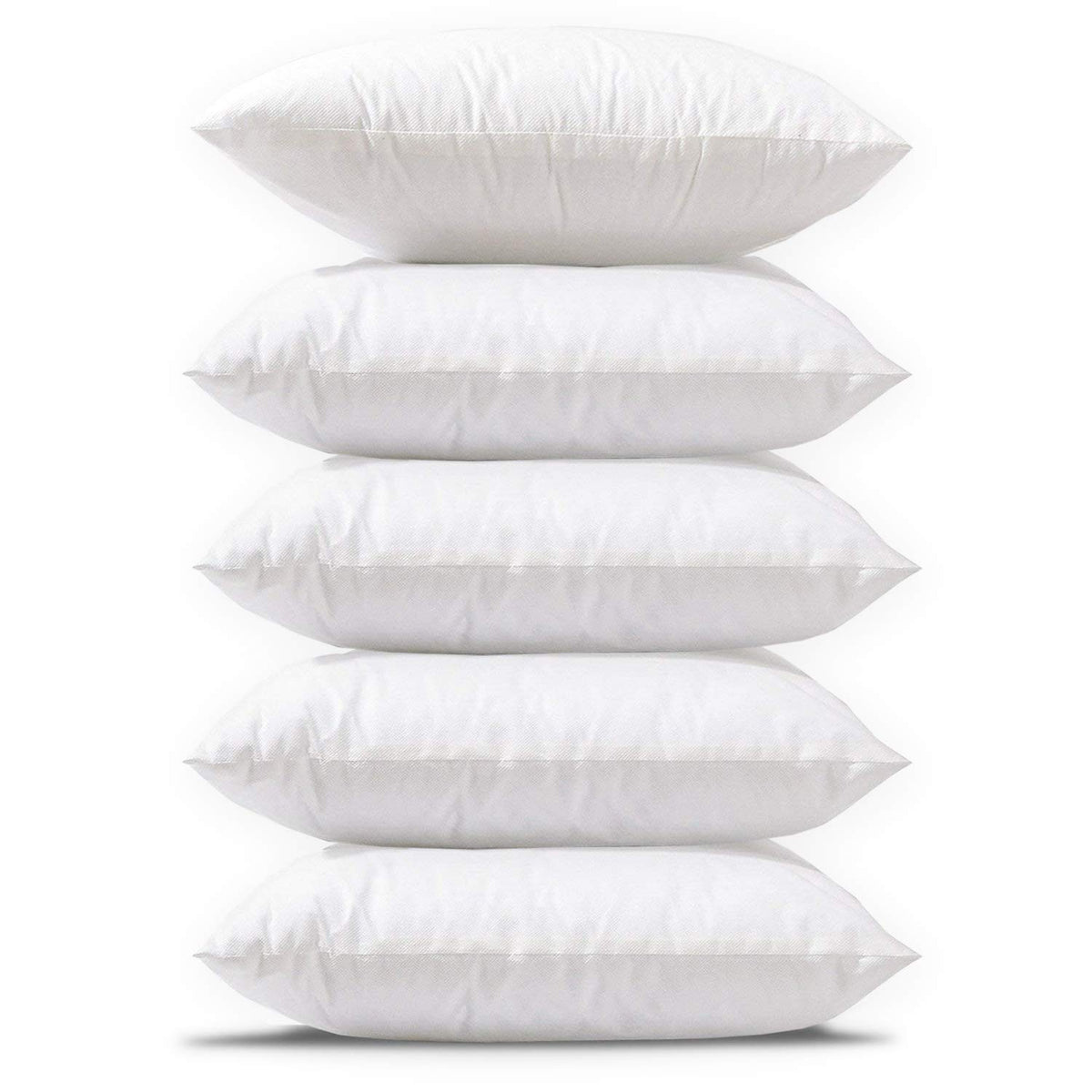 Kuber Industries Microfibre Cushion Filler, 16x16 inch, White, 5 Pieces