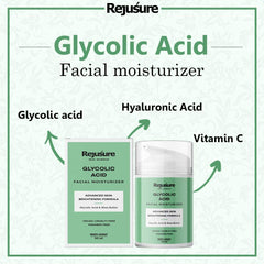 Rejusure Glycolic Acid Moisturiser Reduces Pigmentation, Dark Spots & Acne Cream for Face - 50 ml