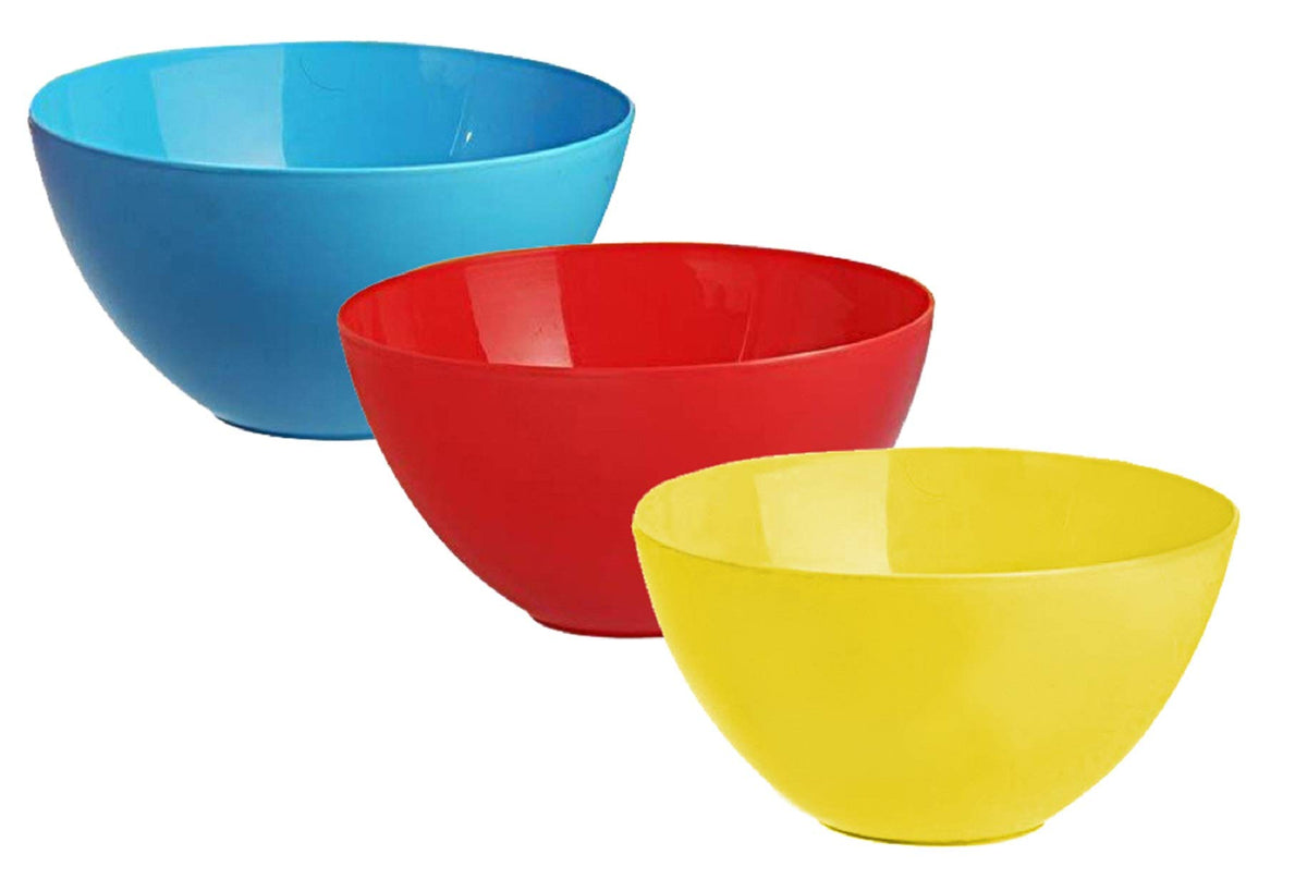 Kuber Industries Plastic Microwave Safe 3 Pieces Mixing Bowl Set- 1500 ML (Multi) - CTGTC34740